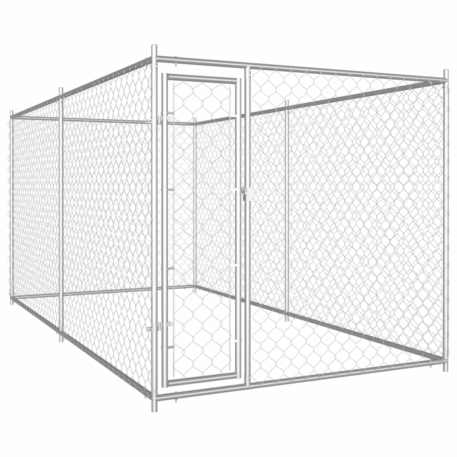 Outdoor Dog Kennel Dog Fence Outdoor Dog Kennel Outdoor Pet Playpen Dog Fence Outdoor for Yard 150.4""x75.6""x72.8"", Silver