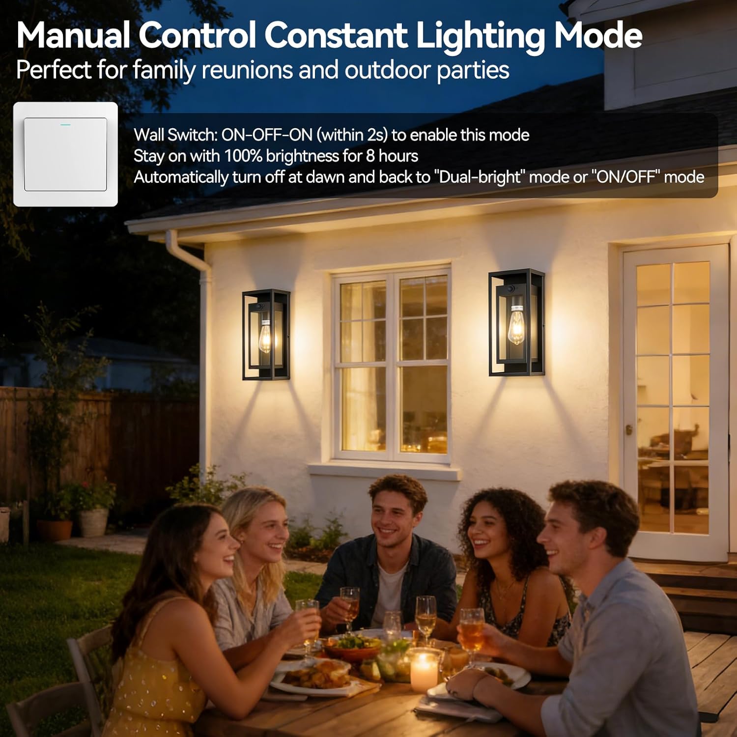 14" Motion Sensor Outdoor Light Fixture Wall Mount, Black Exterior Lighting Fixtures Dusk to Dawn Outdoor Lighting for House Exterior Coach Lights with Clear Glass for Garage Porch Patio 2Pack