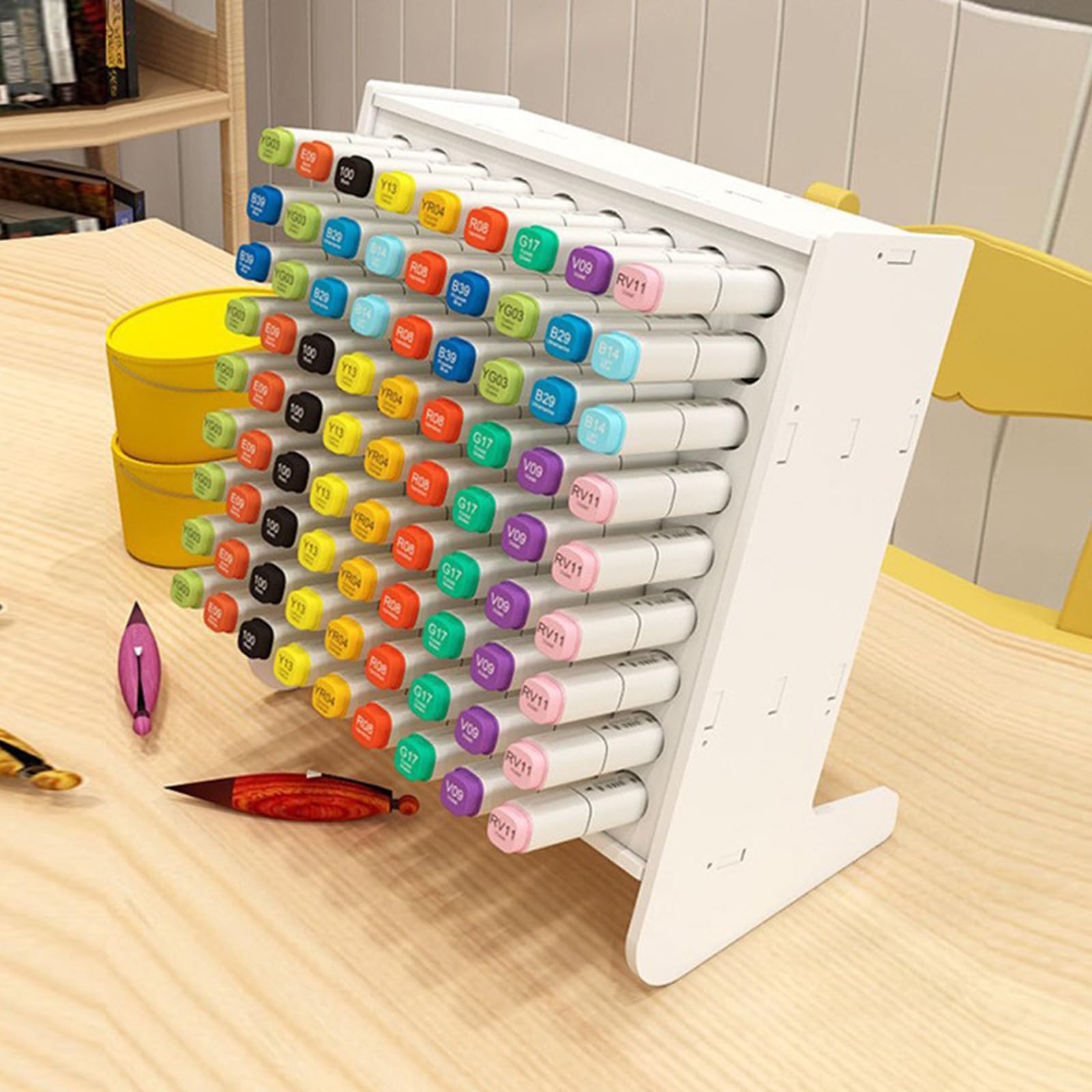 45/81 scomparti, porta pennarelli inclinati, organizer per artisti, studenti e accessori da scrivania per ufficio
