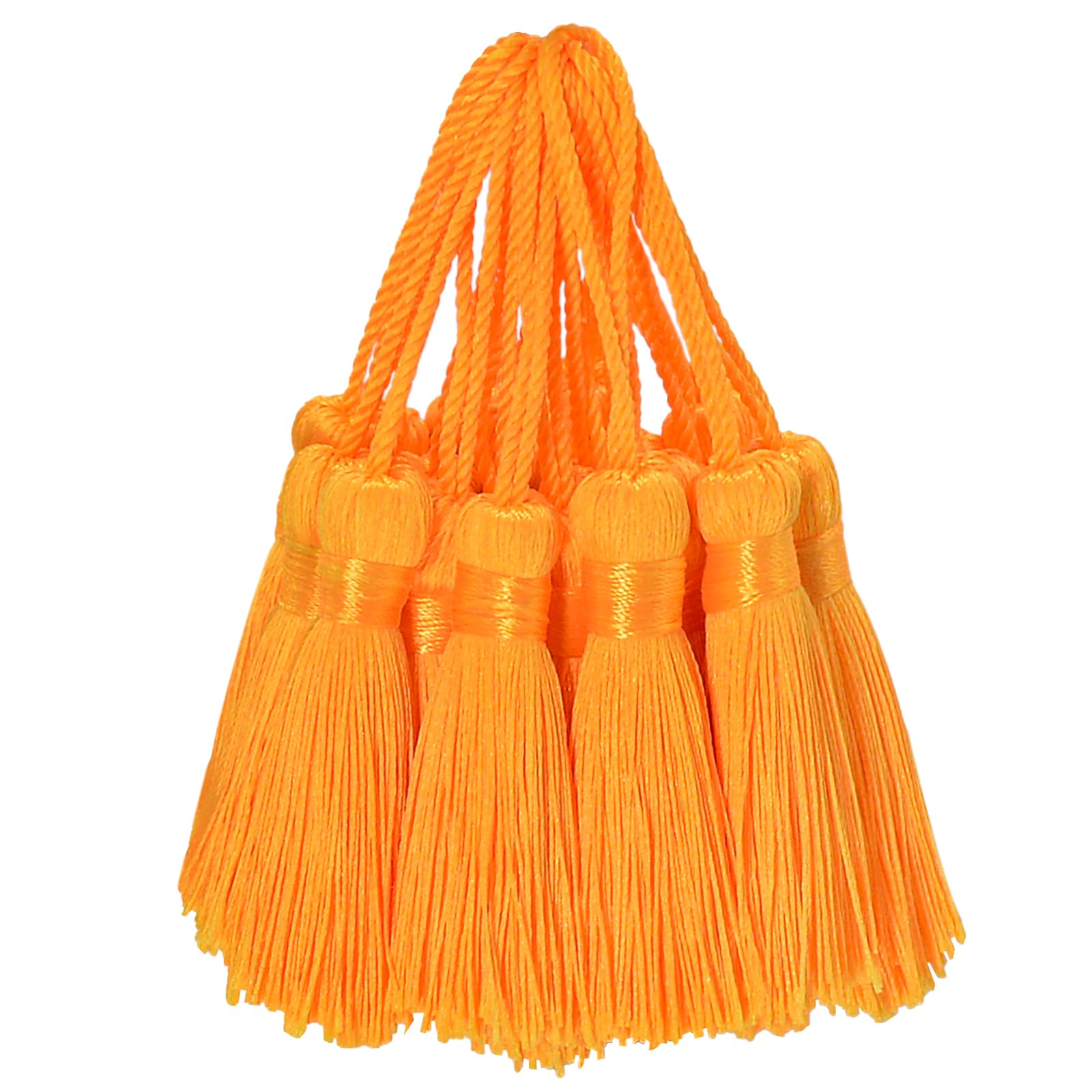30 PCS Mini Silky Tassel Small Soft Craft Pendant for DIY Cute Resin Bookmarks, Girl Jewellery Making, Key, Keyring, Sewing, Ribbon, Cushion, Curtain Trim and Home Furniture Decor (Golden Yellow)