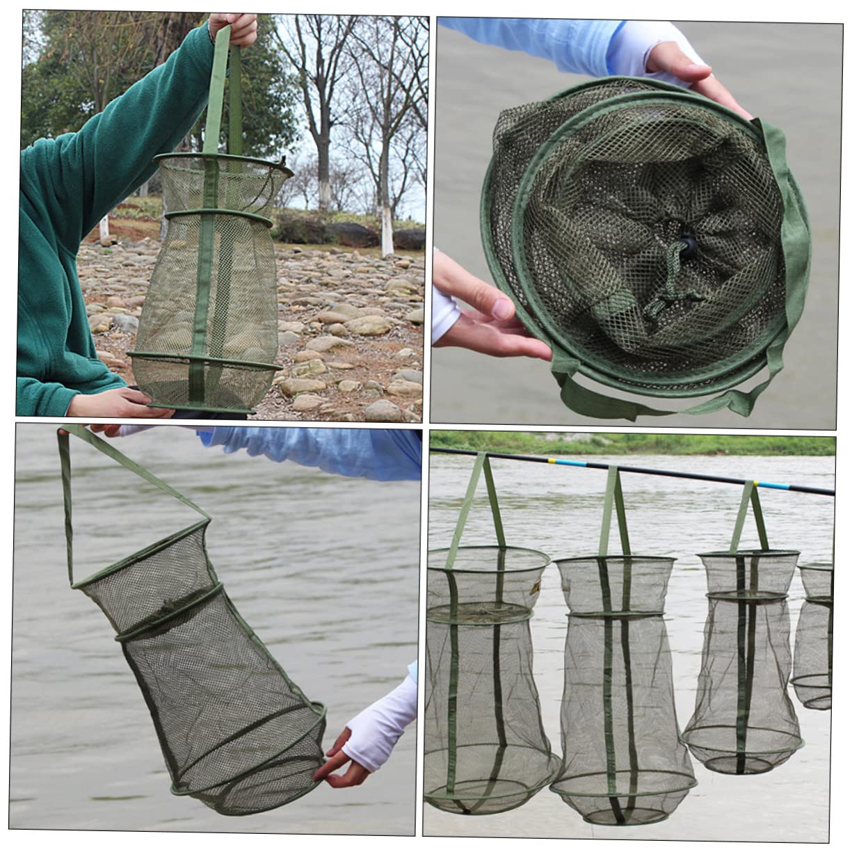 ibasenice Gabbia Per Pesci Fishing Net Reti Per Cesti Per Pesci Pieghevole Presa Netto Guadini Per La Pesca Trappola Per Reti Da Pesca Rete Di Trappole Per La Pesca Green
