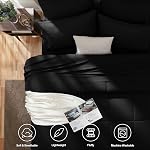 CozyLux Queen Set de confort noir, 7 Pièces Lit dans un sac, Noir Consolateur Taille Reine, Ensembles de lit toute saison avec Consoleur à mailles, Feuille plate, Draps ajustés, Oreillers