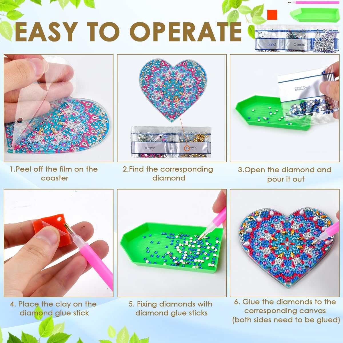 Attrape-soleil DIY Lune Cœur Arbre Truee 3 Pièces 5d Diamant Peinture Attrape-Soleil, Carillons Carillon éolien Strass Diy