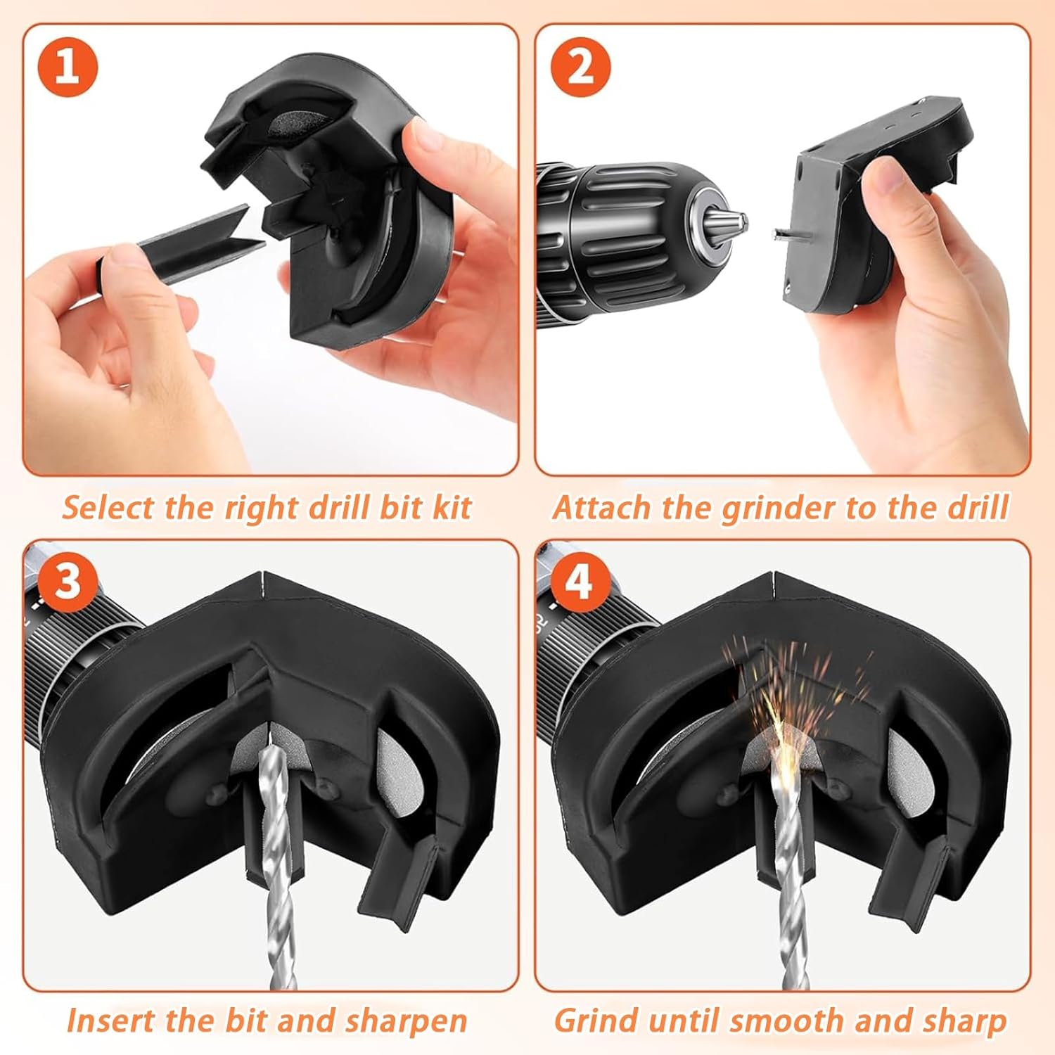 Multifunction Drill Bit Sharpener, Drill Bit Sharpeners EffortlessGrinding, Electric Portable Drill DitGrinding Machine Compatible Withall Types of Drill Bits(B)