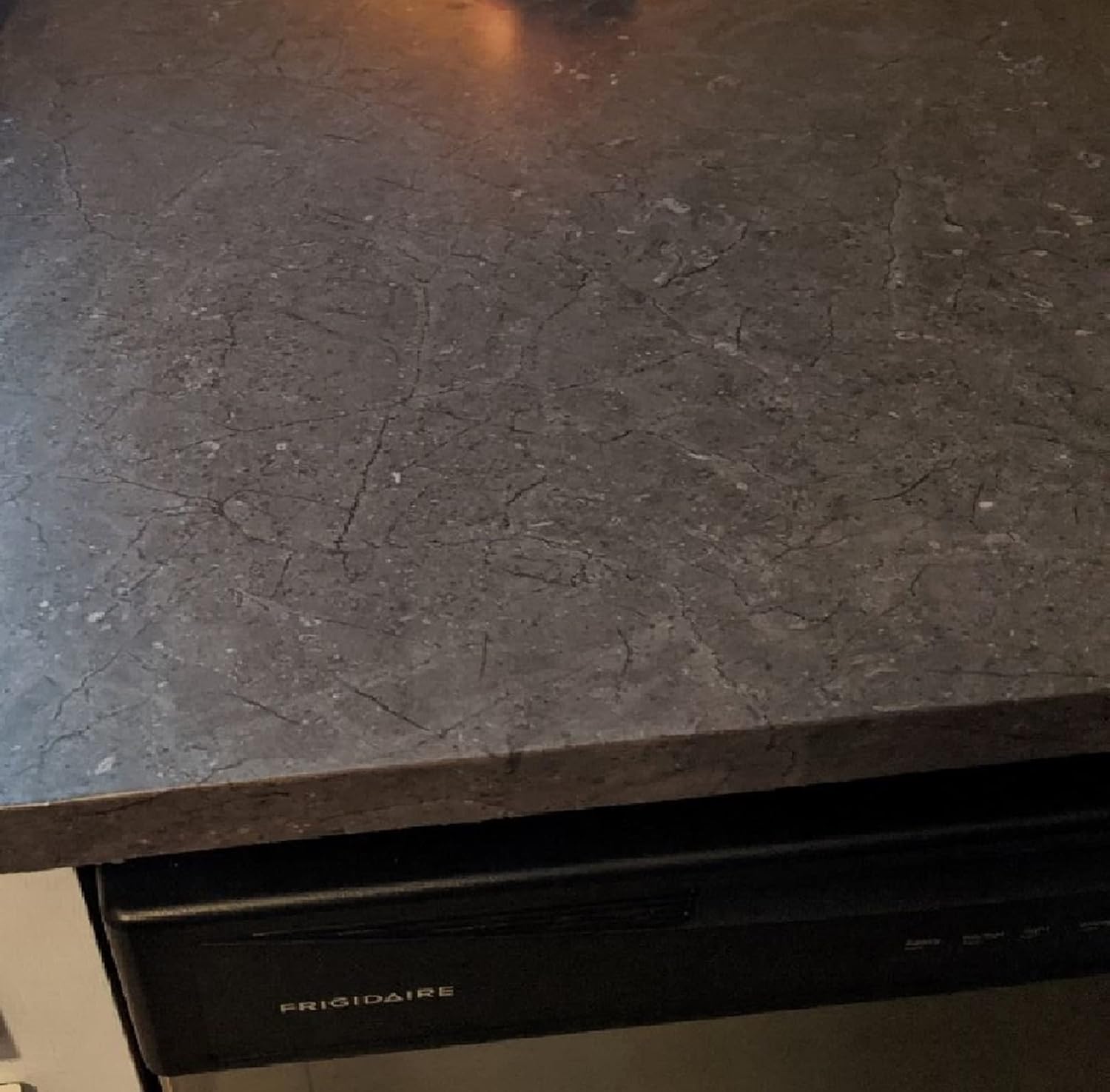 EZ FAUX DECOR Vinyl Countertop Update Wrap 36" x 120" Waterproof Gray Black Marble Soapstone Contact Paper Adhesive Covering Formica Laminate Removable Wallpaper Peel and Stick Backsplash