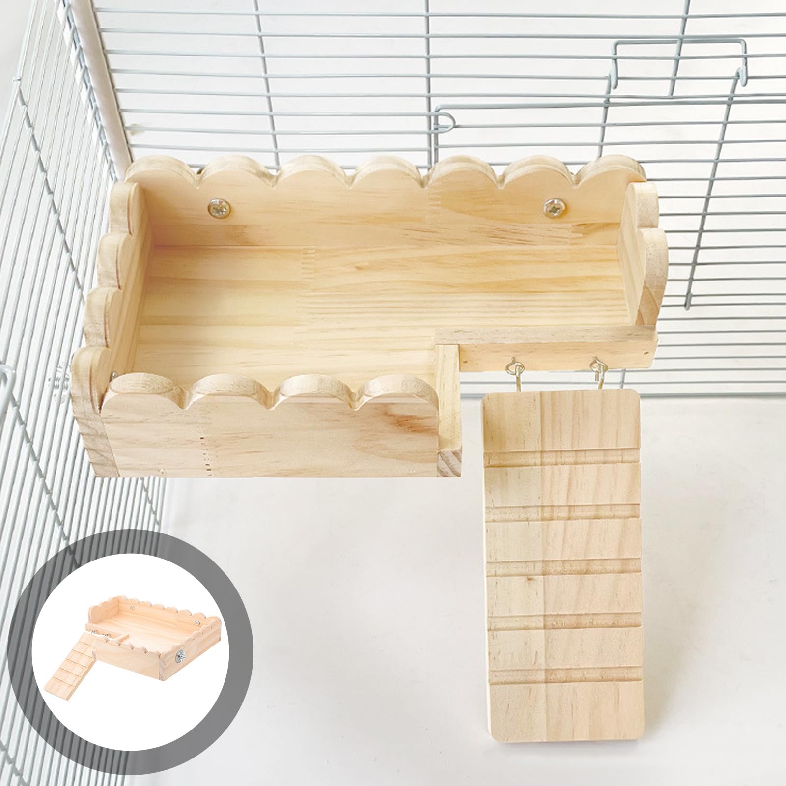 ifundom Juguete para Hámster Plataforma y Escalera, Material Sintético Bordes Redondeados y Superficie Lisa para Jaula de Pájaros y Pequeños Roedores