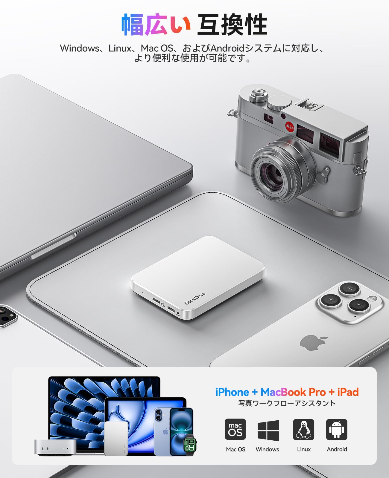 Amazon | ORICO BookDrive 512GB 外付けSSD magsafe対応 PD100W充電