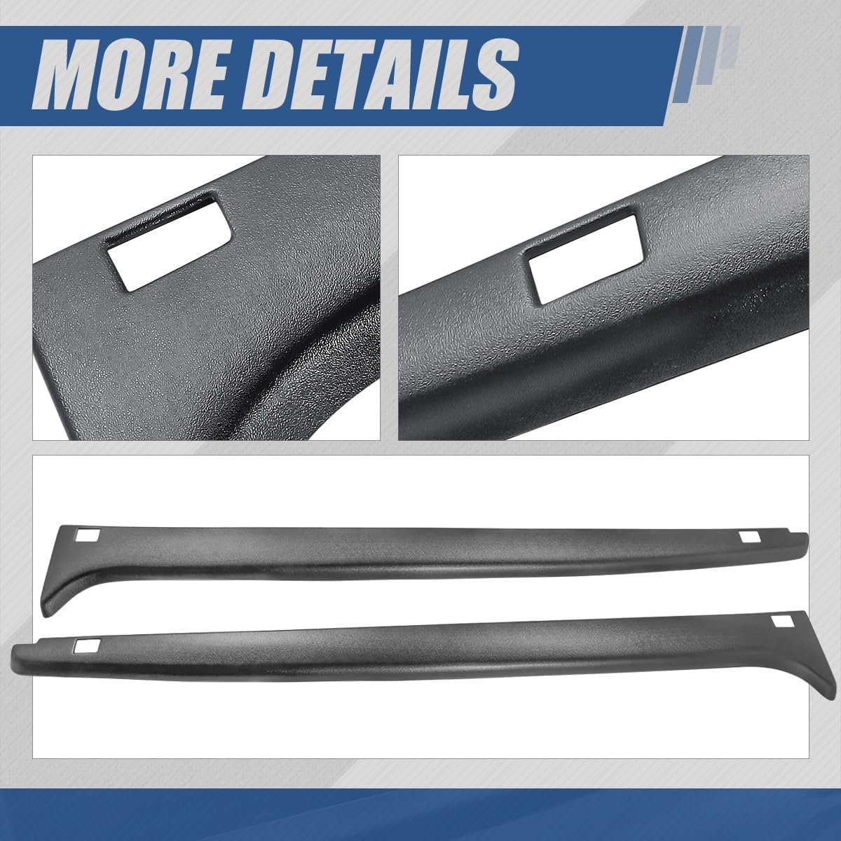 Auto Dynasty Pair of Truck Bed Rail Caps Compatible with Silverado Sierra 1500 Stepside Bed 1999-2005, Driver and Passenger Side, Textured Gloss Black