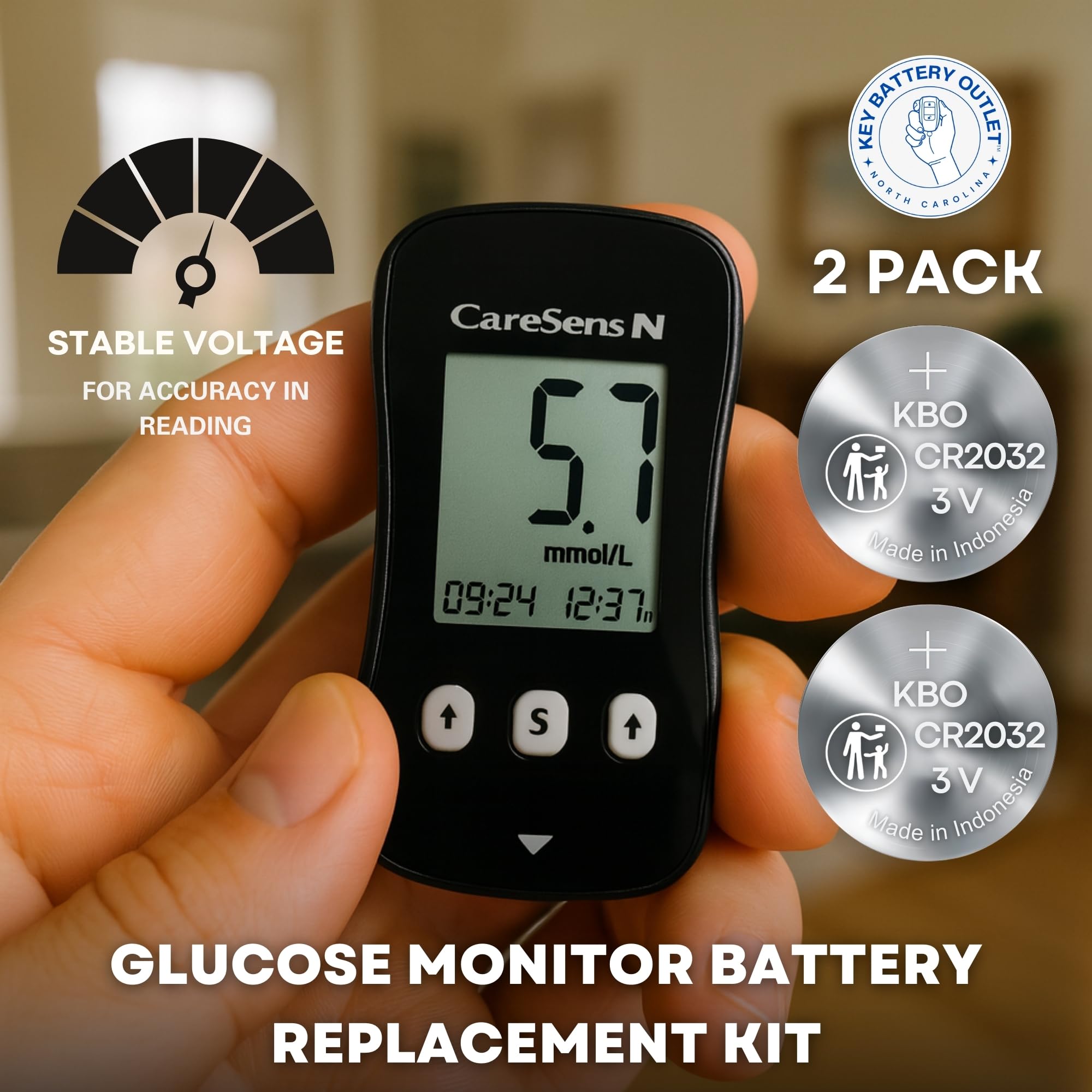 Lot de 2 piles de rechange pour moniteur de glucose CR2032 – Baterias para Glucometro – Compatible avec la plupart des parisiens