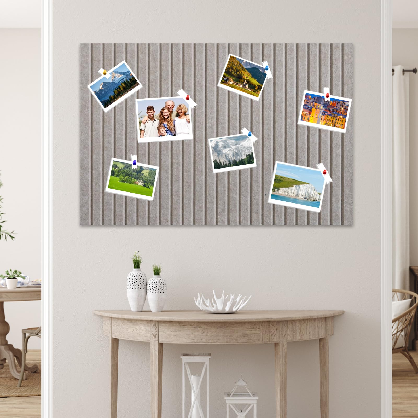 Whemyreat Lot De 2 Tableaux Feutre Adhésifs 80x120 Cm – Marron Clair – 30 Punaises Incluses – Idéal Photo Murale & Mémo