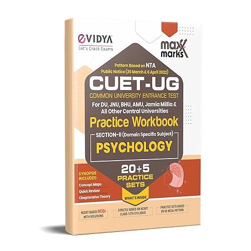 NTA CUET Entrance Exam 2022 Books Psychology (Domain Subject) 25 Sample Practice Set Papers for CUCET 2022 Exam for DU, BHU, JNU, JMI, AMU &amp; All Central Universities by eVidya