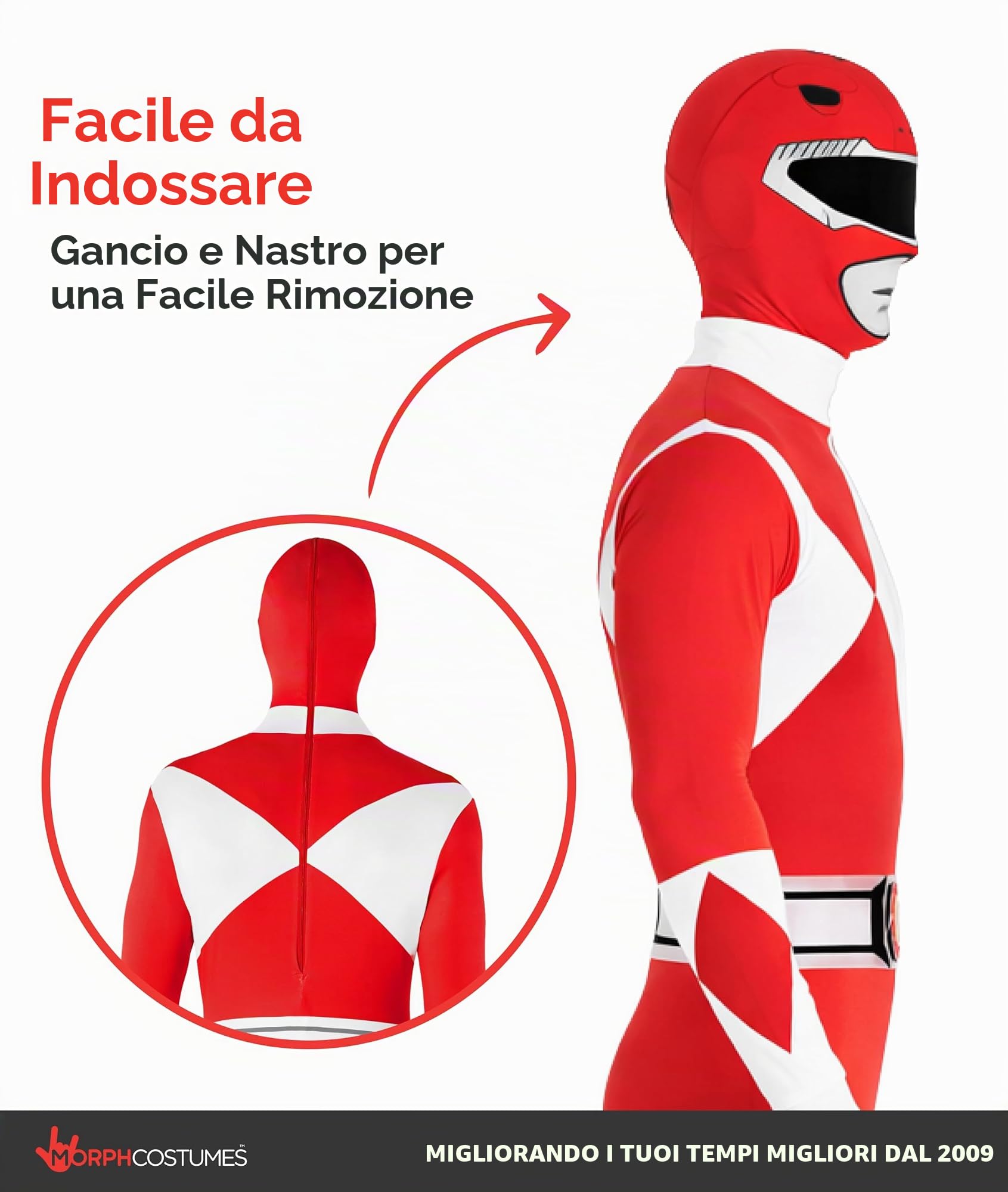 Morphsuits Costume Power Ranger Adulto, Vestito Power Ranger Adulto, Power Rangers Costume Adulto Rosa, Power Ranger Costume Adulto, Rosa | Tuta Integrale con Maschera & Guanti, Design Bianco, Chiusura con Zip, Perfetto per Halloween, Ideale per il Cospla