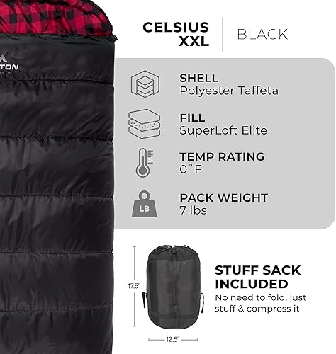 Miniatura 5 de TETON Sports Celsius XXL Sleeping Bag Great for Family Camping Free Compression Sack