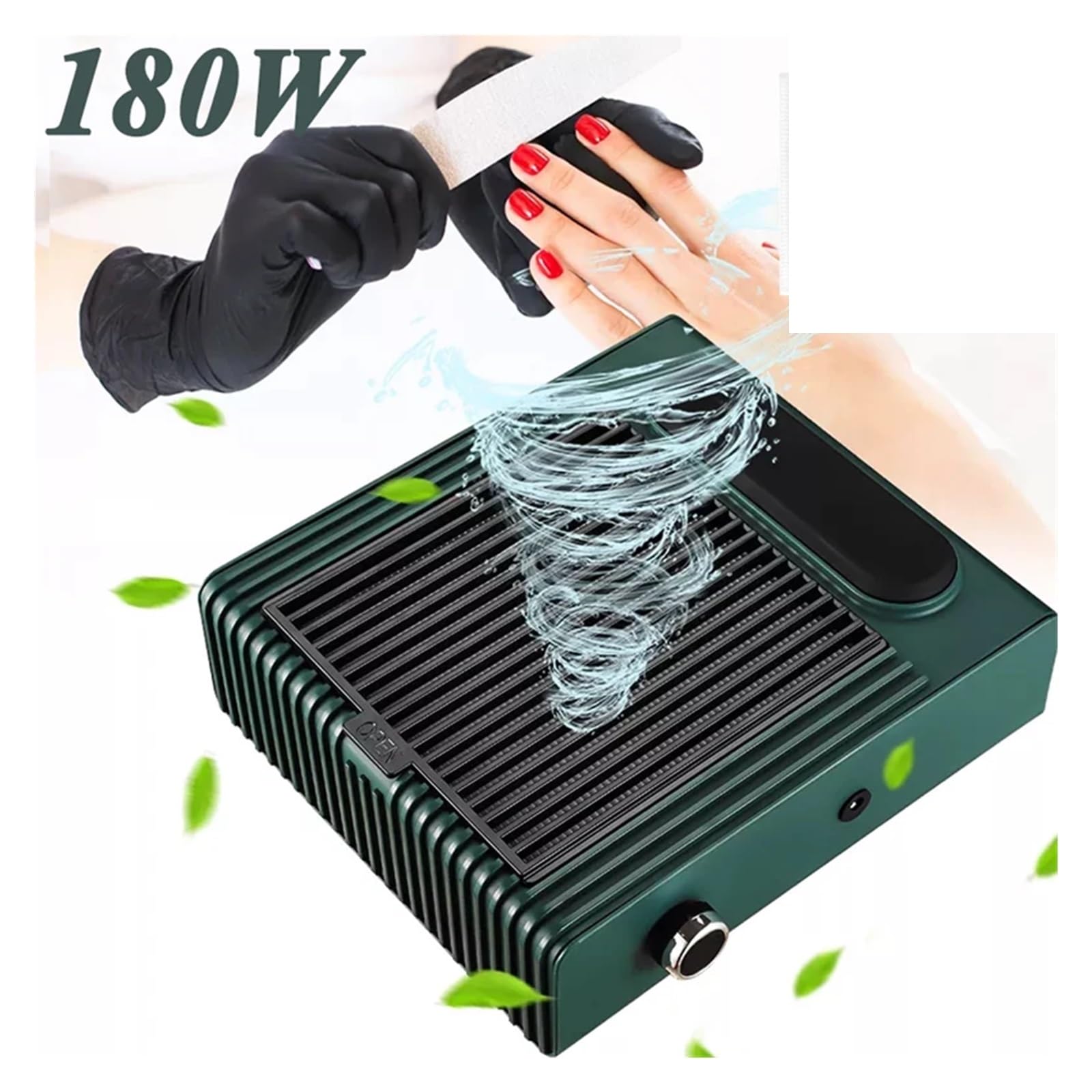 180W Aspirador profesional de polvo uñas con ventilador fácil usar