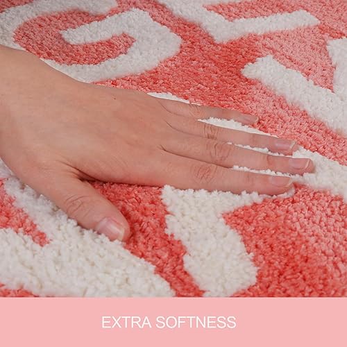 Miniatura 2 de Get Naked - Tapetes de baño pequeños, antideslizantes, absorbentes, de 32 x 20 pulgadas, lavables a máquina, color durazno, para suelo de bañera,