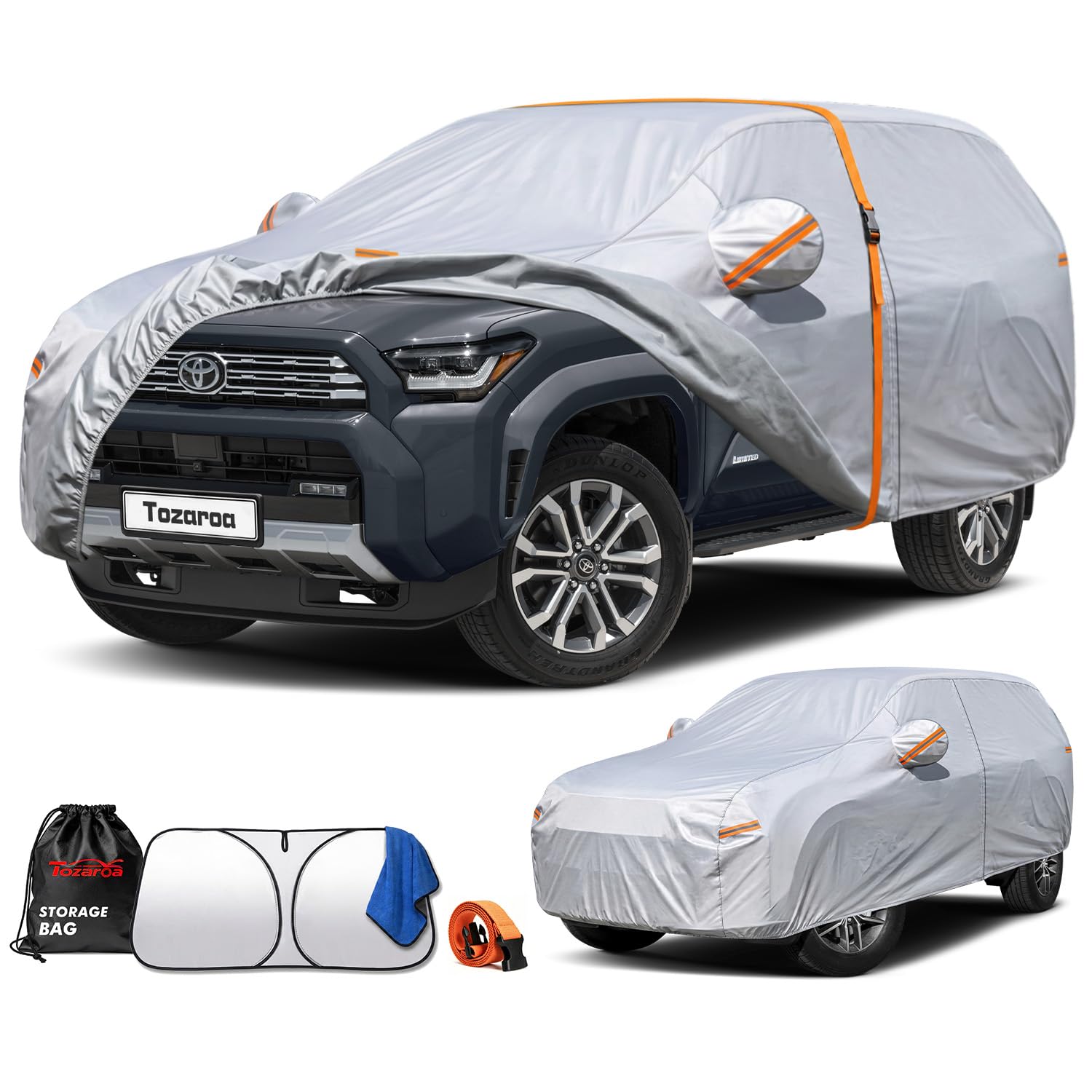 Car Cover Waterproof All-Weather,Heavy-Duty Outdoor Full Exterior Automobiles Sedan/Coupe (Length 186-193 inch) with Windshield Sun Shade Universal Fit Ford Mustang,Chevy Camaro/Corvette etc — view 14