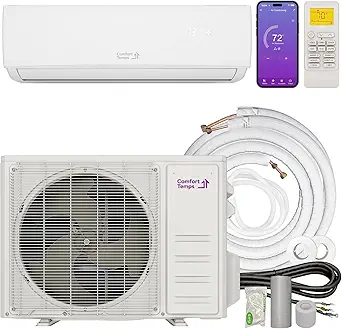Comfort Temps Energy-Saving 24000 BTU / 230V Mini Split AC/Heating System – 21 SEER, Pre-Charged, Quiet & Comfortable Mini Split with WiFi & Complete Easy Install Kit (Elite Series)