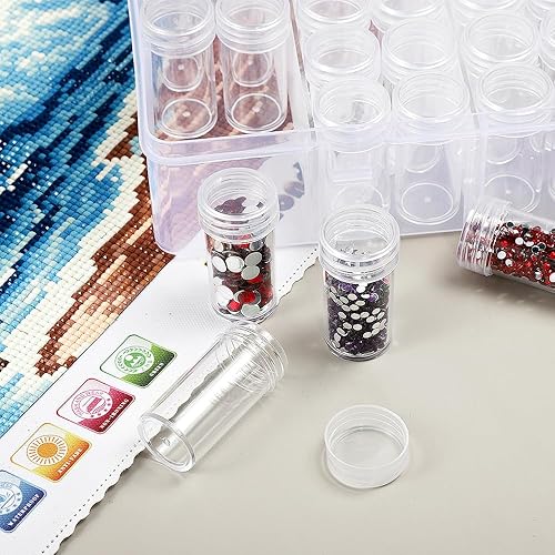 Miniatura 4 de Contenedores de almacenamiento de pintura de diamantes, caja organizadora de cuentas de 60 rejillas con divisores ajustables, organizador de cajas