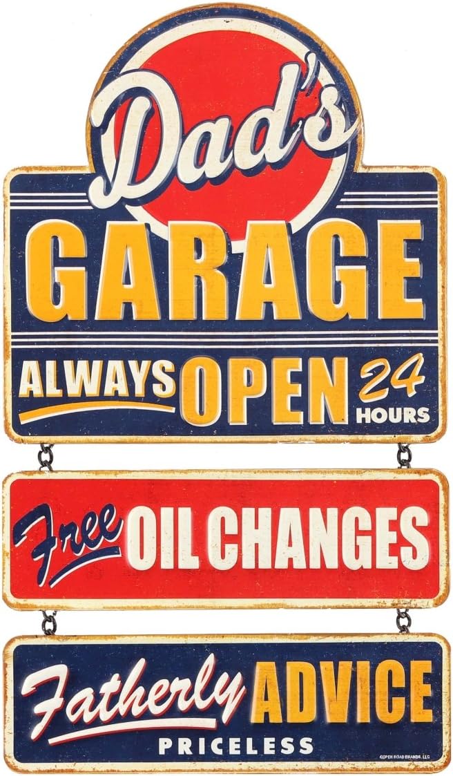 Letrero de metal vinculado y grabado en relieve de Dad’s Garage  Letrero de garaje vintage para papá  Gran idea de regalo