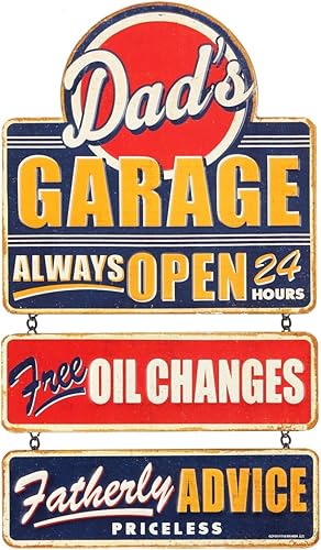 Letrero de metal vinculado y grabado en relieve de Dad's Garage  Letrero de garaje vintage para papá  Gran idea de regalo
