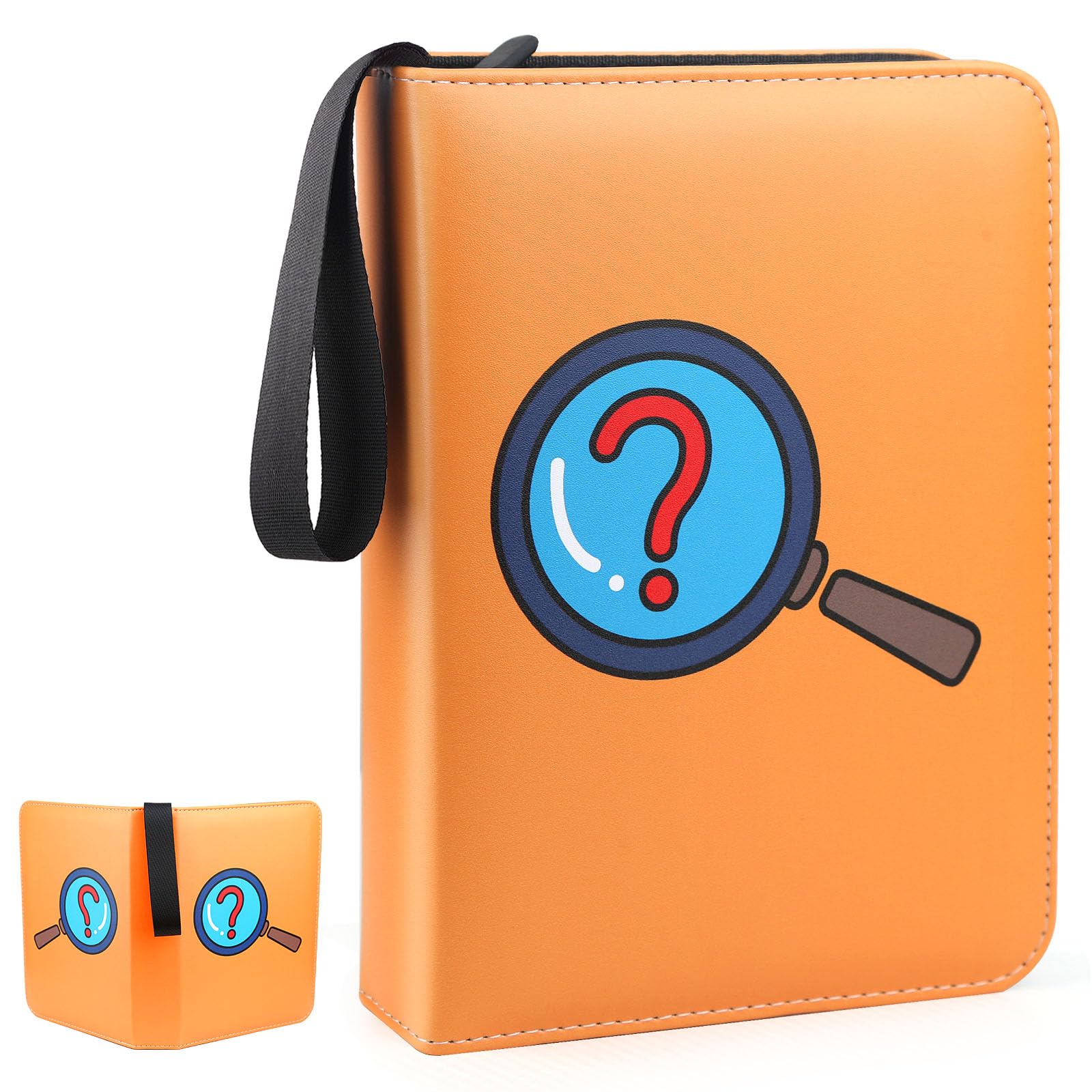 Classeur Cartes Collection 900 Pochettes - 50 Pages Amovibles - Fermeture Éclair - Rouge