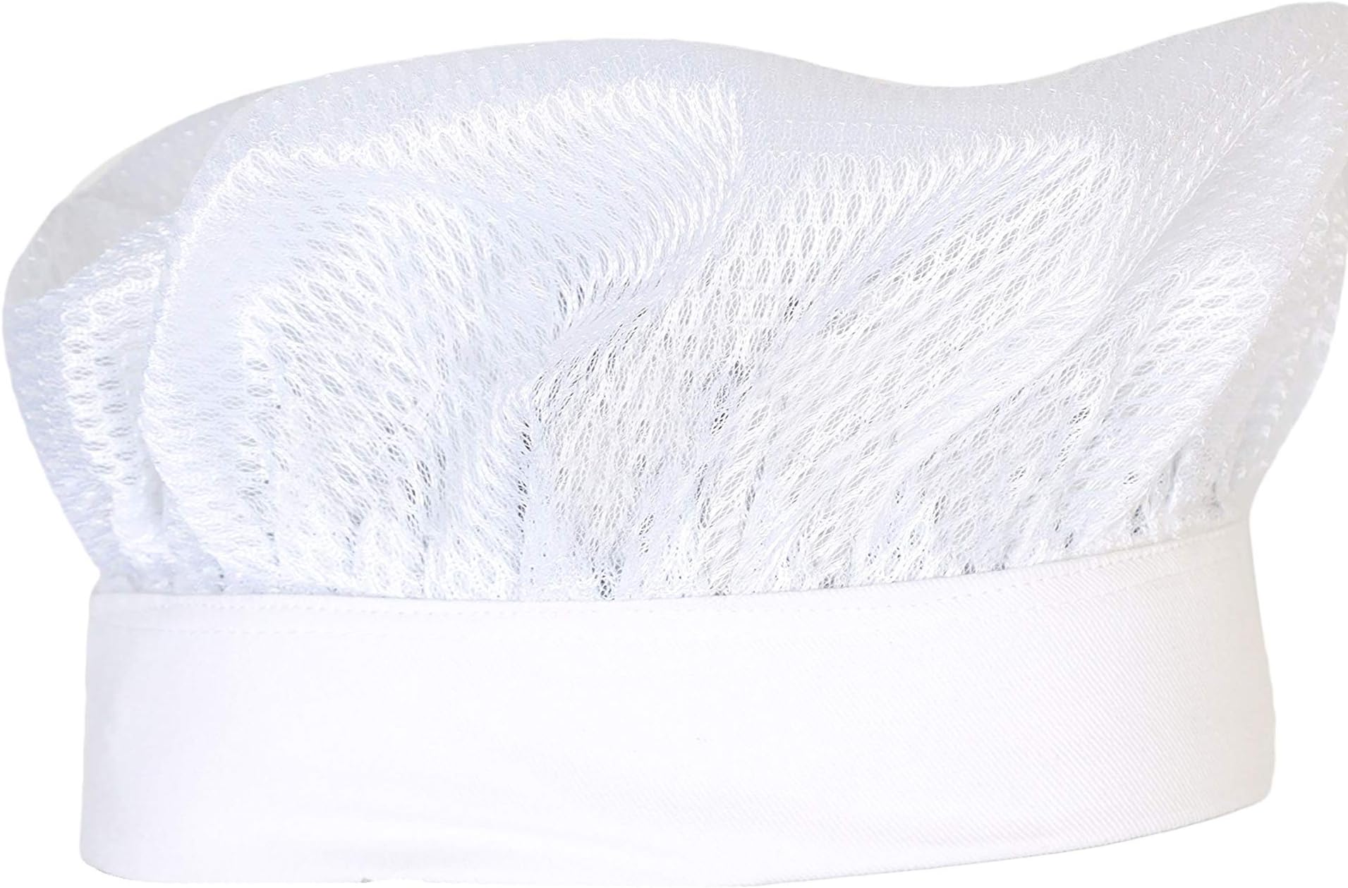 Chef Cap - White Hat Head Cover, Adjustable Cooking Headwear for Kitchen, Restaurant, and Culinary Professionals