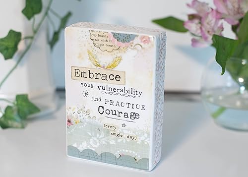 Miniatura 6 de DEMDACO Embrace Your Vulnerability Practice Courage - Placa decorativa de pared de gres de 4 x 6 pulgadas