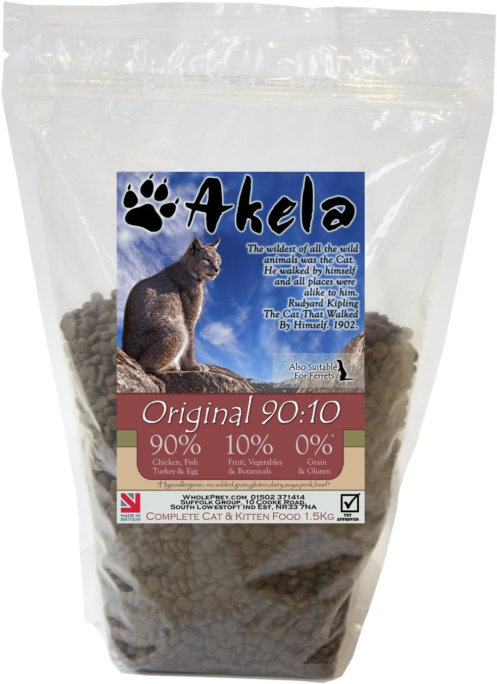 Akela Cat Food Original 90:10 1.5kg