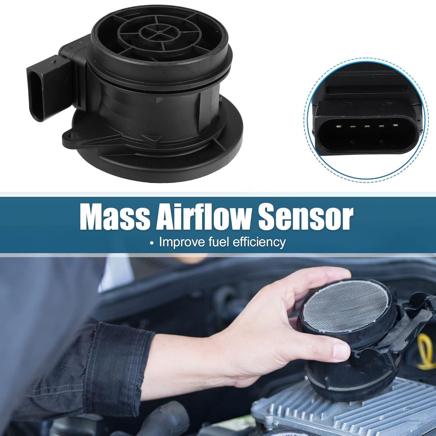 X AUTOHAUX Car Mass Air Flow Sensor Meter Replacement 5WK9638 for Mercedes Benz C230 2003-2005