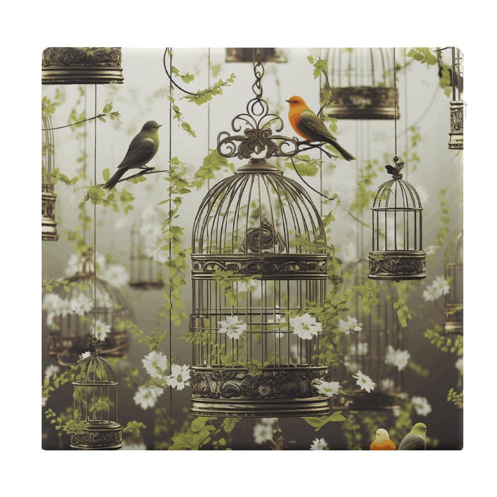 FekiLoot - Bird Bird Chair Cushion Square Memory Foam Non-Slip Comfort Meditation Floor Cushion for Kitchen Dining Office Chairs 15x13.8 Inch