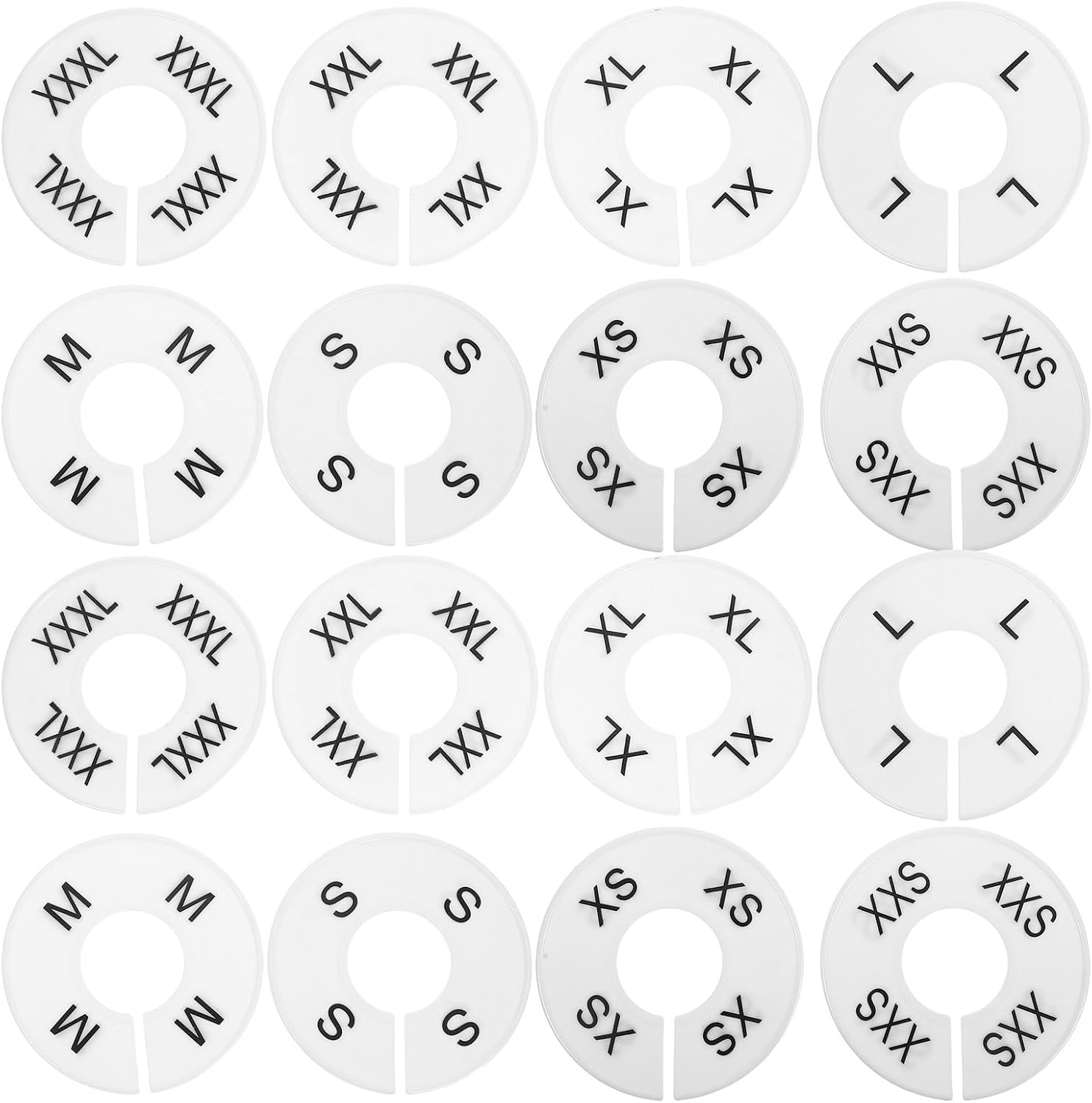 40 Pack round Clothing Size Dividers Plastic for Closet Organization