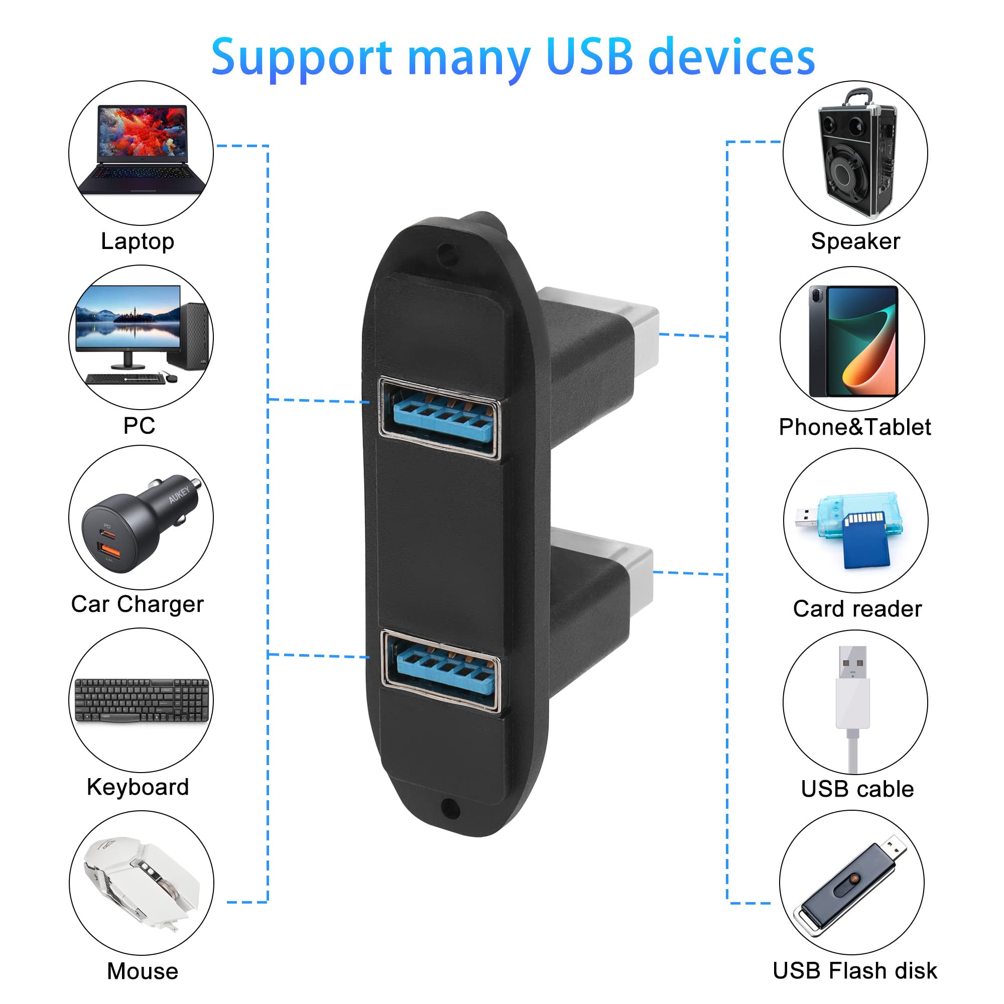 QIANRENON USB 3.0 Presa per connettore a pannello da Italia