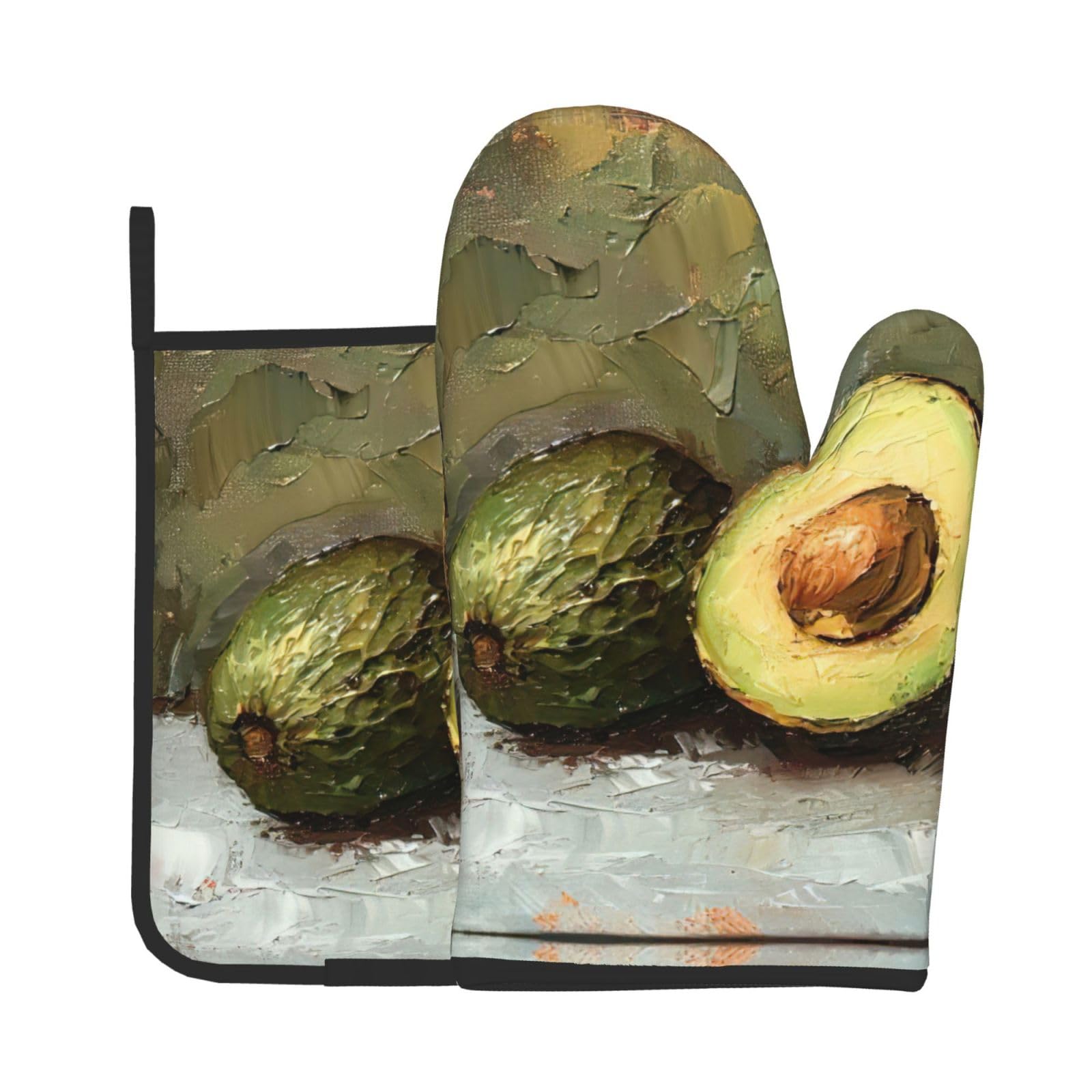 Avocado Kitchen Baking Two-Piece Set,Multipurpose Oven Gloves,Used for Barbecue Kitchen Baking