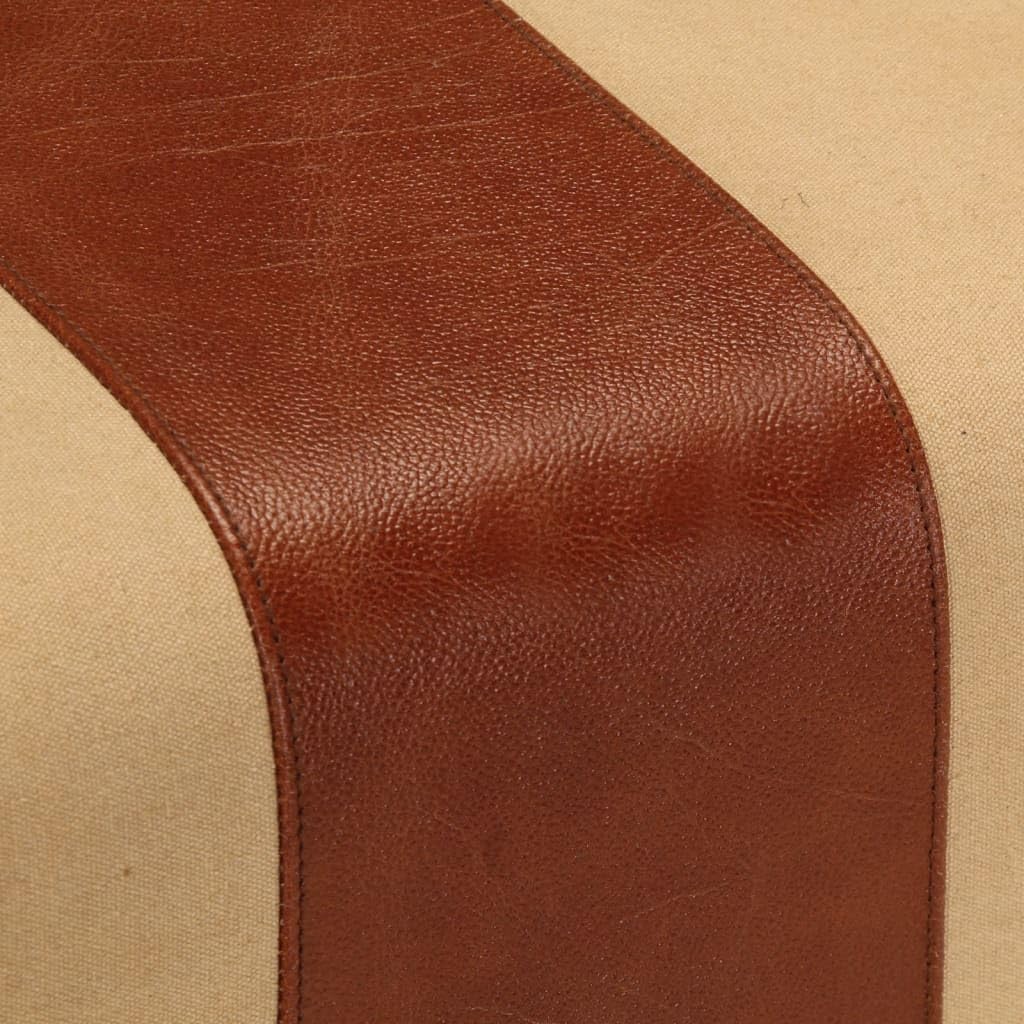 vidaXL Panca da Palestra 38 cm Vera Pelle Marrone e Massello di Mango