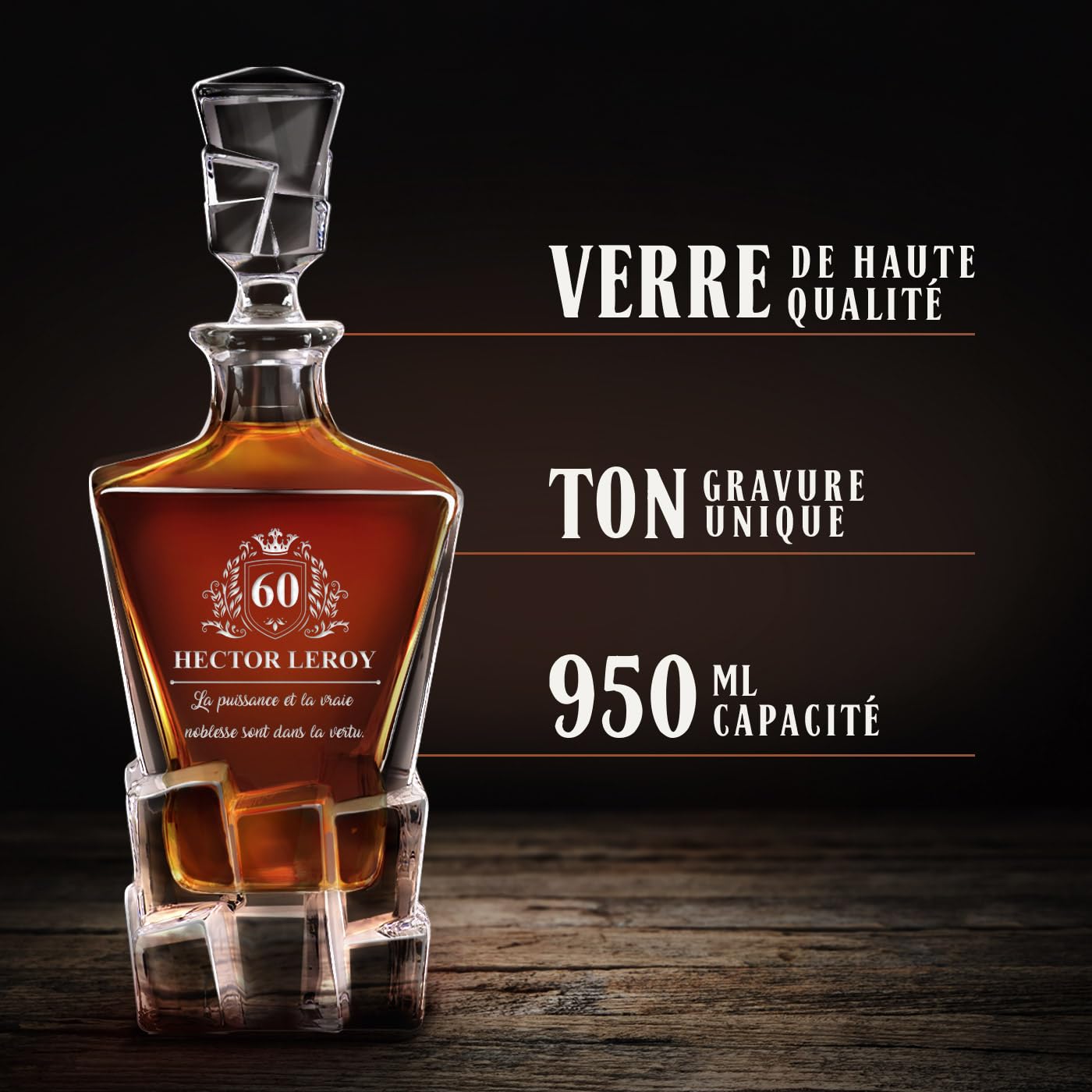 Maverton Ensemble à whisky pour homme, Avec motif décoratif