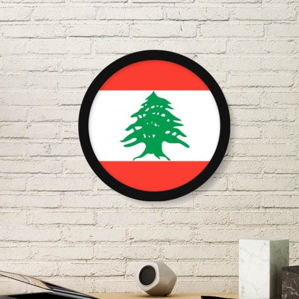 Cadre photo Liban avec motif drapeau national asiatique pour décoration murale de maison Noir