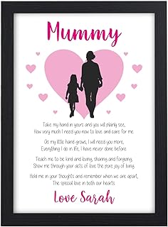 My Mummy Personalised Keepsake Poem Mum Nan Nanny Nanna Birthday Gifts Presents - PERSONALISED with ANY NAME and ANY RECIPIENT - Black or White Framed A5, A4, A3 Prints or 18mm Wooden Blocks