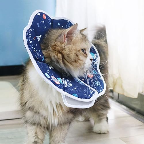 Miniatura 8 de Delgeo Collar de gato, collar de cono de recuperación suave para gatos después de la cirugía, disuade a lamer y rascar, alternativa ajustable y