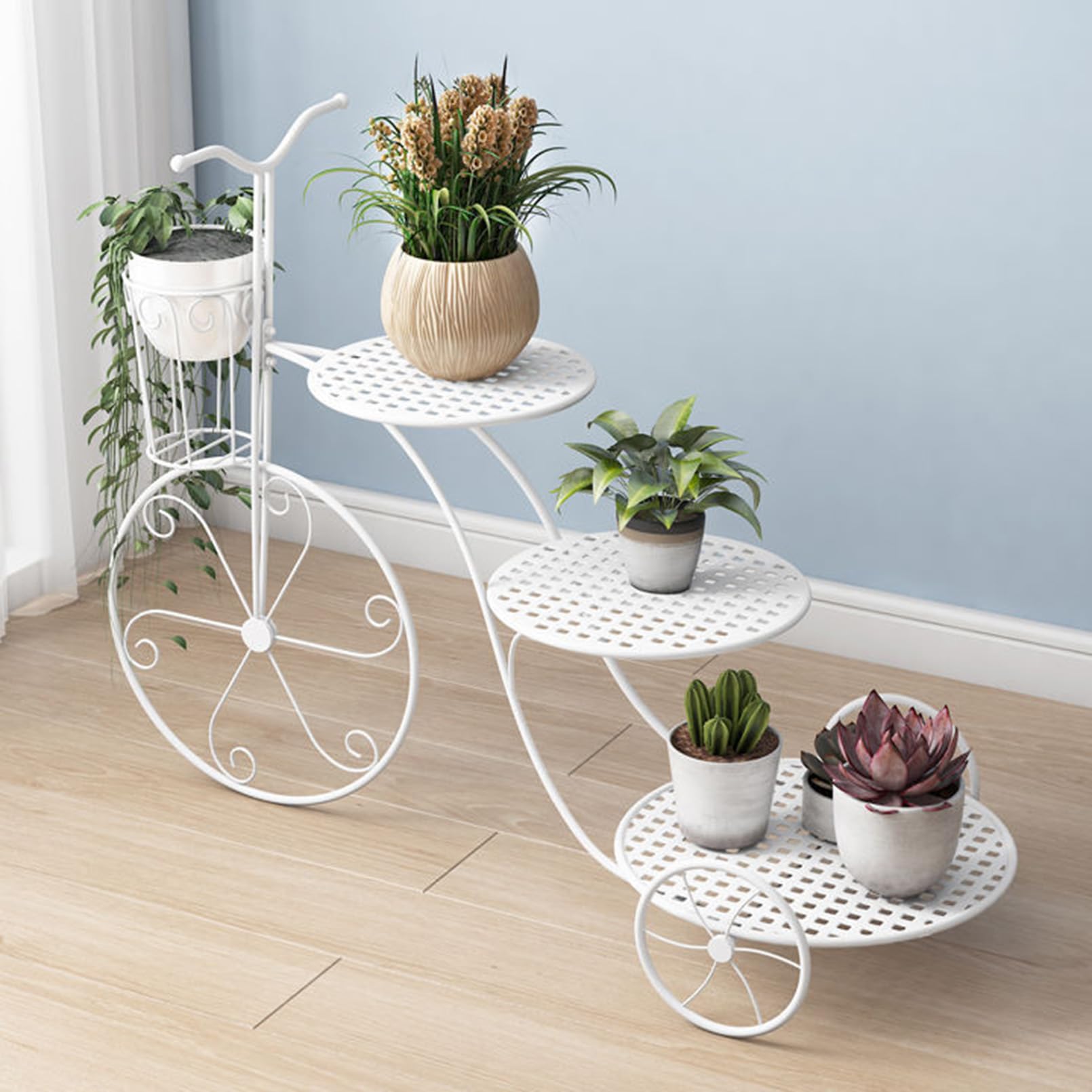 Support pour plantes extérieur pour organiser vos pots de fleurs sans encombrer