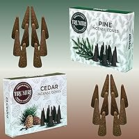Vista 195 de TRUMIRI Incense Cones - Combo Pack of 20 Cone Incense - 10 Nag Champa + 10 Palo Santo - Insence Cones - Incense Cones Scented - Cone Incense Scents