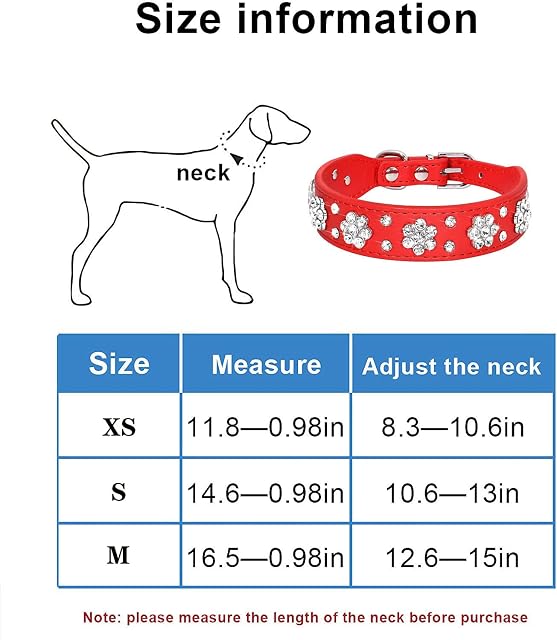 Foto 3 de 7 de Collar de perro con diamantes de imitación, collar de piel sintética con diamantes de imitación