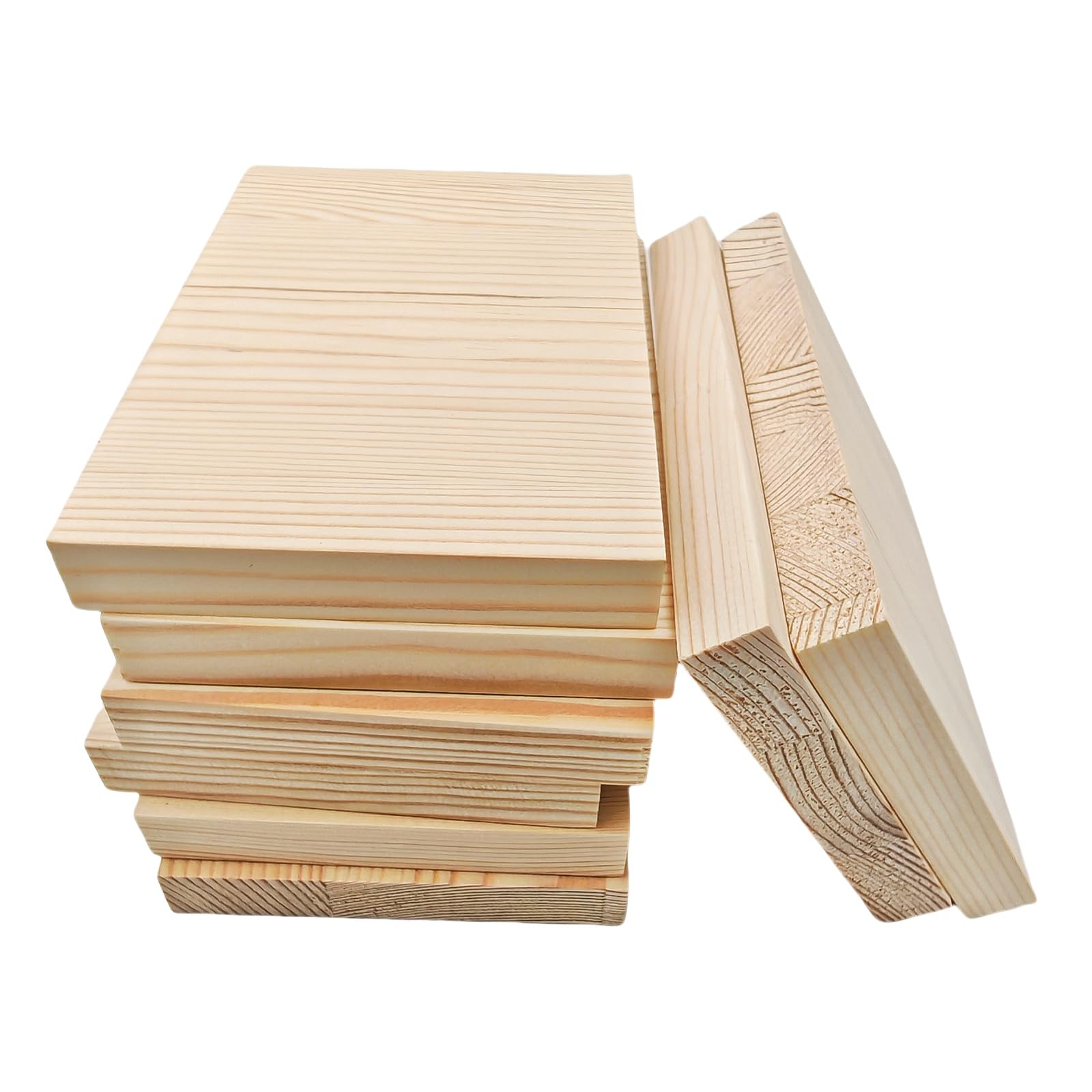 6 rechteckige Holzbretter, unbehandelte Holzblöcke, 20 x 10