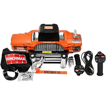 WINCHMAX 13,500lb 6,123kg SL 12v Electric Winch, 26m x 9.5mm Steel Wire Rope, 3/8 Inch Clevis Hook