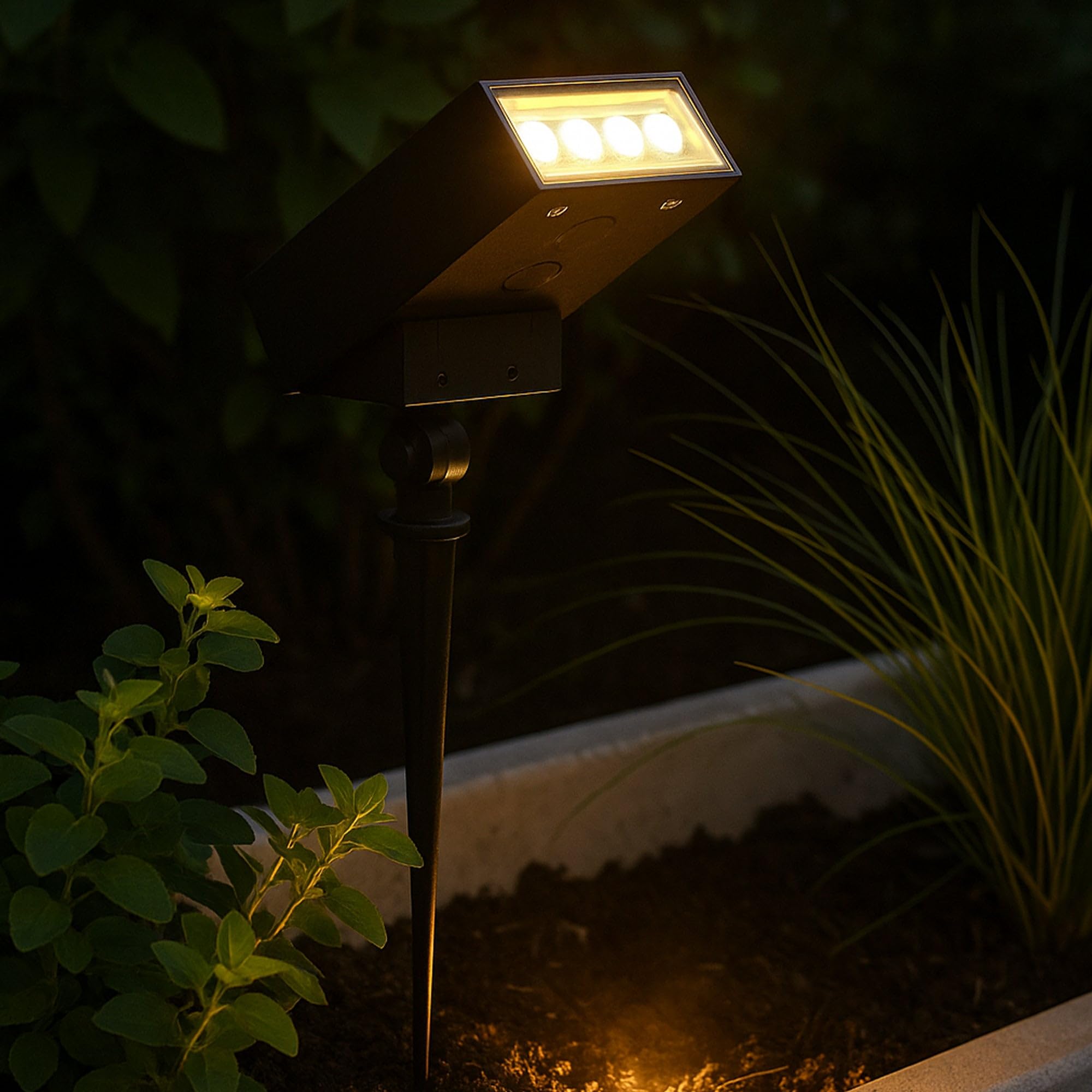 Lumisky - Foco solar (180 °, luz LED, regulable, 180 °, luz blanca regulable, H23 cm)