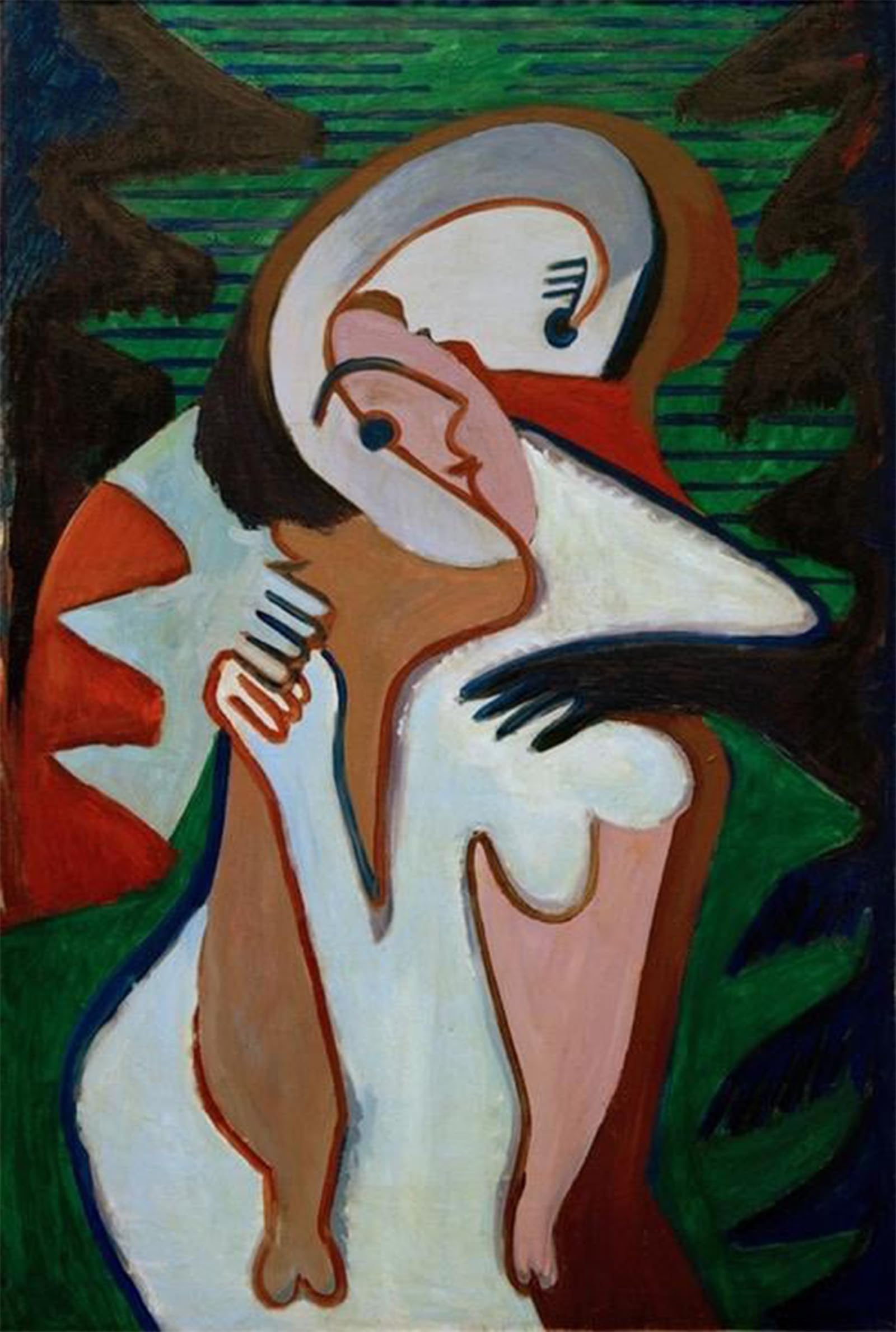 SERENDIPITP Abstract Painting Mural Print Picture Wall Decor Painting Horse by Ernst Ludwig Kirchner Vintage Wall Artwork for Home Decor 60x90cm