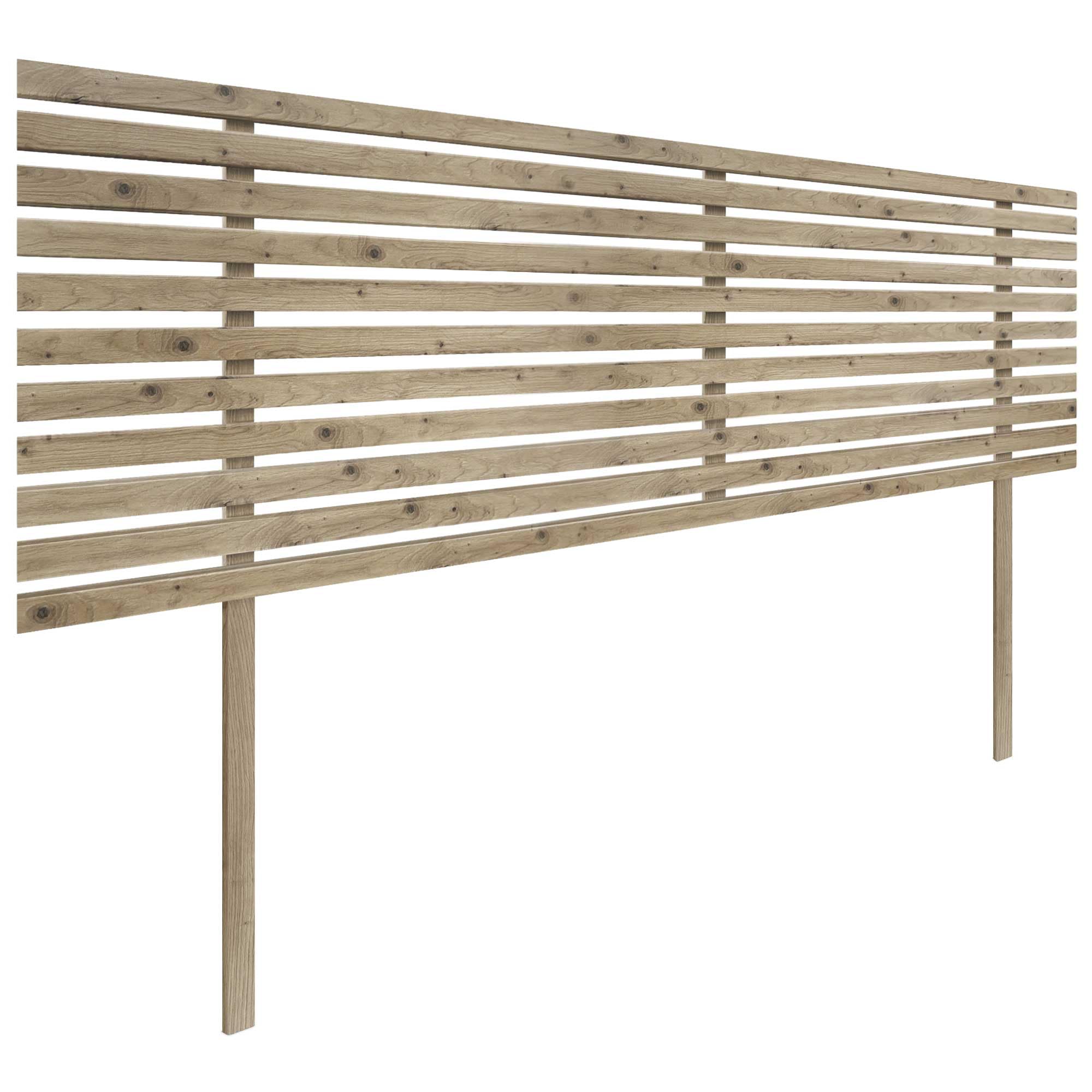 DHOME Cabecero de Madera reciclada DM con Patas Estilo Japonés Cama Palets Herrajes incluidos (Roble, 135cm)