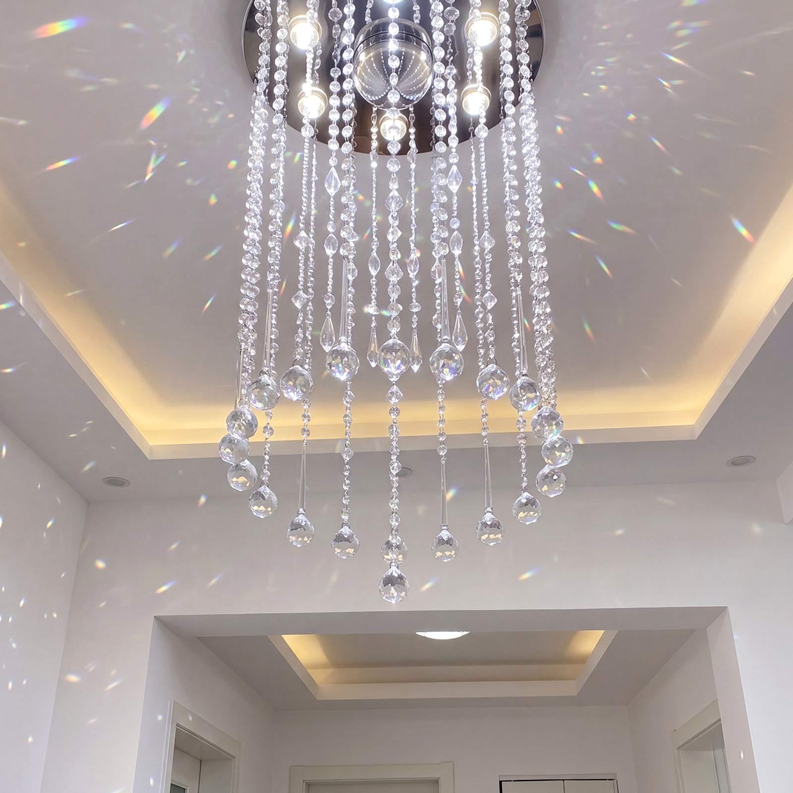 Photo 1 of ****Parts only****
Soulchen Pcs 20 Inch Clear Acrylic Crystal Garland Strands Large Hanging Chandelier Bead Chain String Wedding Icicle Drop Ornaments for Wedding Party Decor