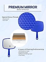 Vista 3 de OMIRO Espejo de mano, espejo de mano con mango, American Old Glory Blue