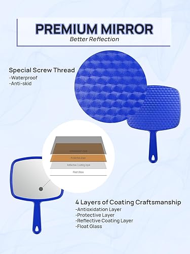 Miniatura 3 de OMIRO Espejo de mano, espejo de mano con mango, American Old Glory Blue