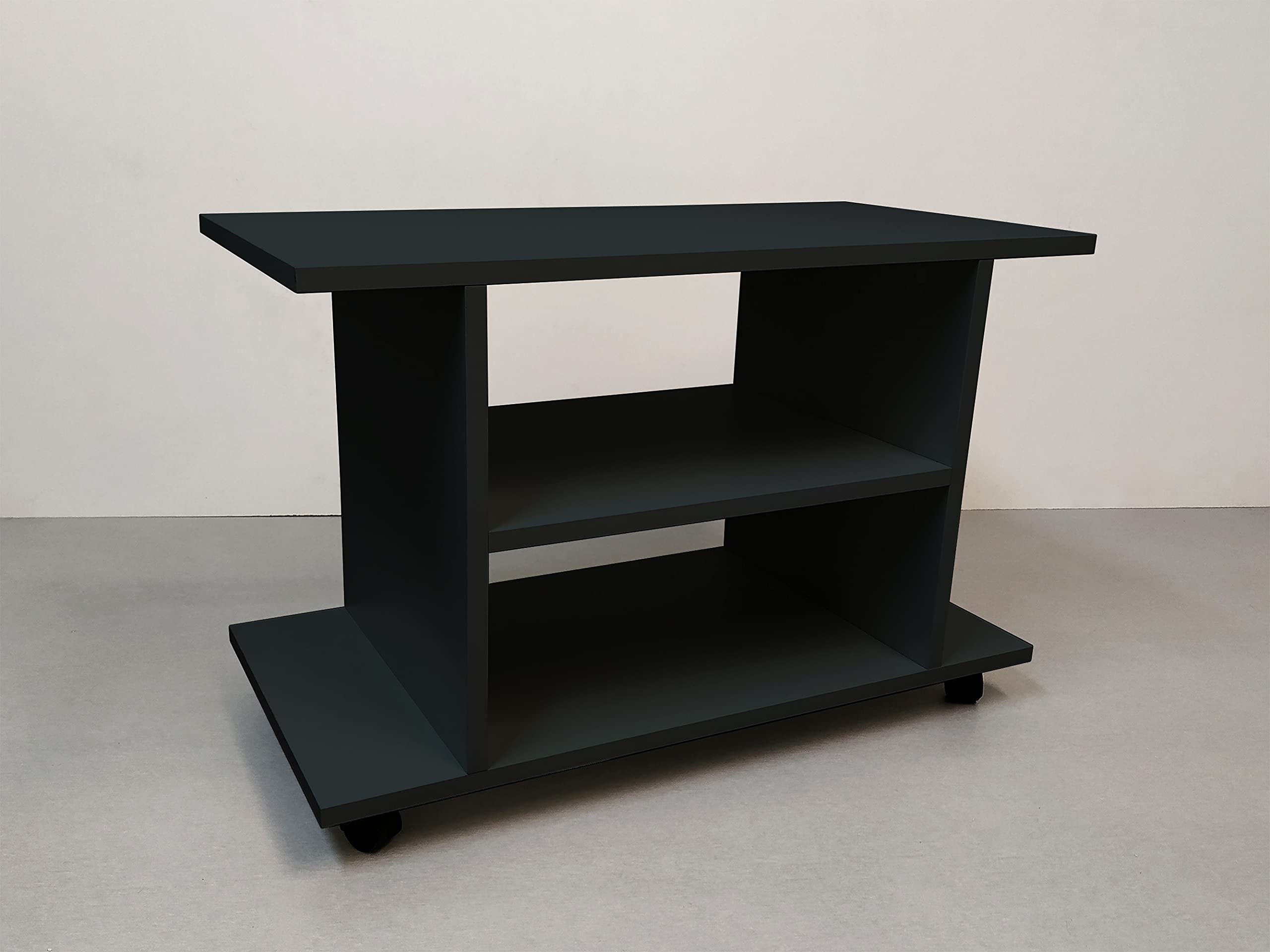 Henor Tavolo su Ruote. Legno 80 x 40 x 52.5 cm. Con Rotazione 360 e Freno. Grafite